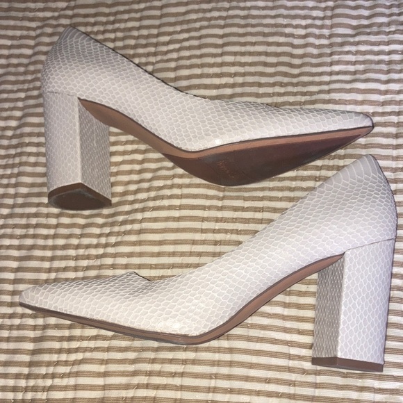 Franco Sarto Shoes - Franco Sarto Textured White Block Heels
